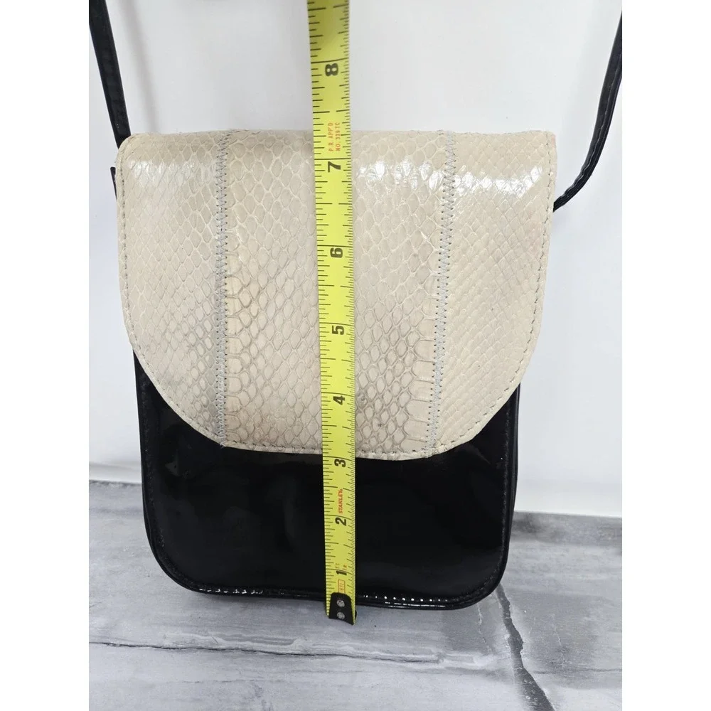 Vintage Morgan‎ Taylor White Black Snakeskin Leather Bag Embellishment